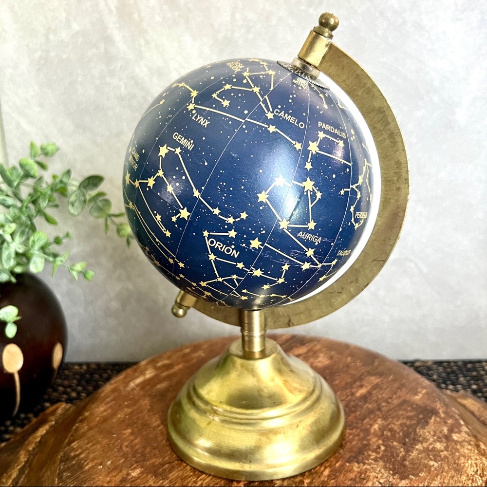 Celestial Zodiac Constellation Globe Vintage Mid Century Modern Office Decor